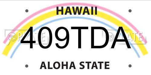 409TDA Hawaii License Plate