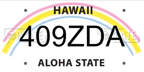 409ZDA Hawaii License Plate