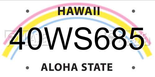 40WS685 Hawaii License Plate