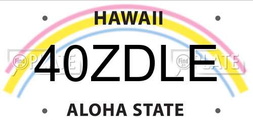 40ZDLE Hawaii License Plate