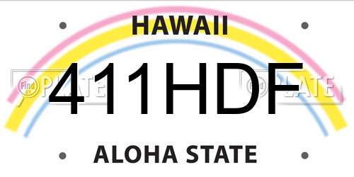 411HDF Hawaii License Plate