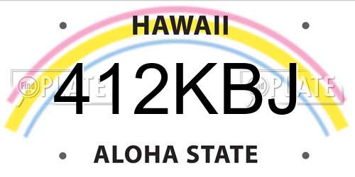 412KBJ Hawaii License Plate