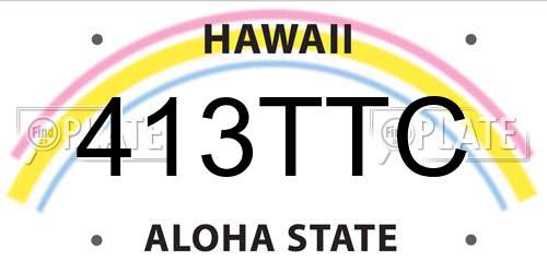 413TTC Hawaii License Plate
