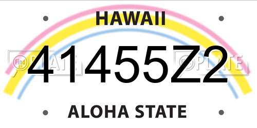 41455Z2 Hawaii License Plate
