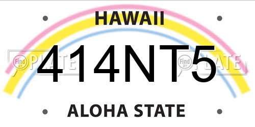 414NT5 Hawaii License Plate