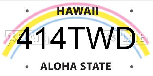 414TWD Hawaii License Plate