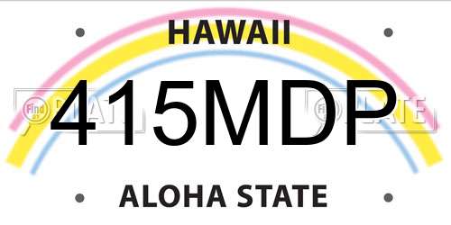 415MDP Hawaii License Plate
