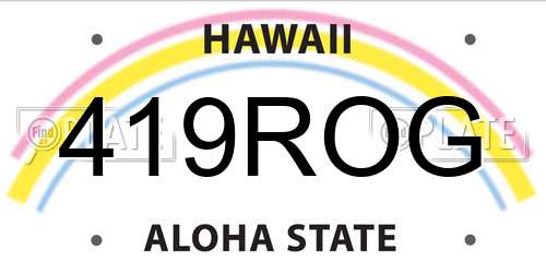 419ROG Hawaii License Plate