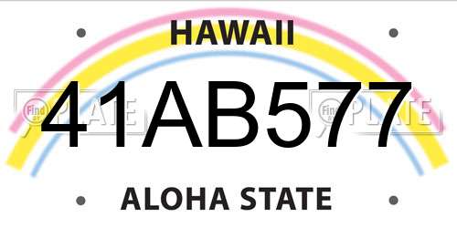 41AB577 Hawaii License Plate