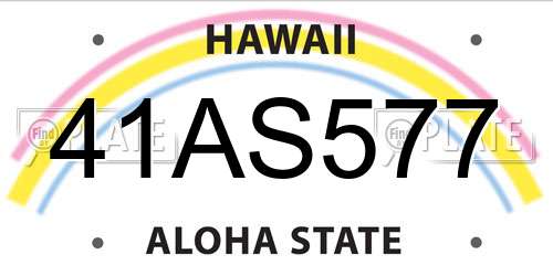 41AS577 Hawaii License Plate