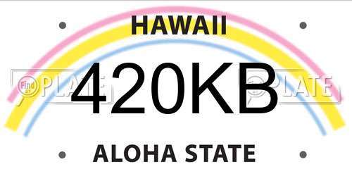 420KB Hawaii License Plate