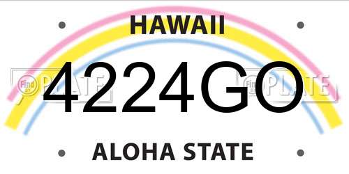 4224GO Hawaii License Plate