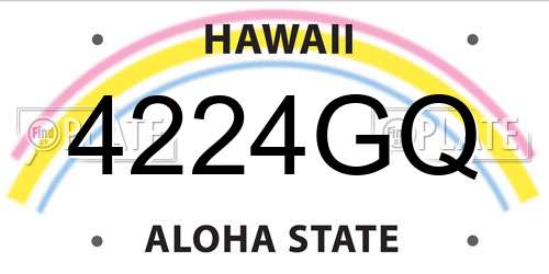 4224GQ Hawaii License Plate