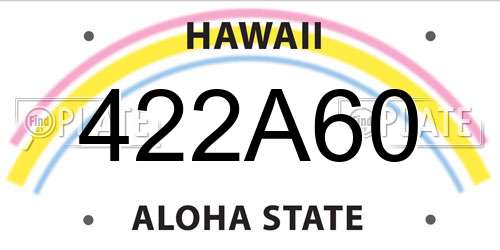 422A60 Hawaii License Plate