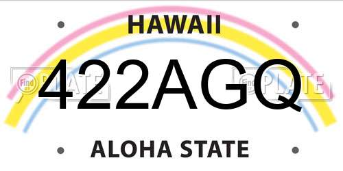 422AGQ Hawaii License Plate
