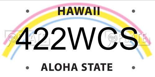 422WCS Hawaii License Plate