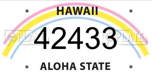 42433 Hawaii License Plate