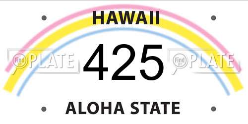 425 Hawaii License Plate