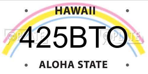 425BTO Hawaii License Plate