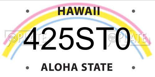 425ST0 Hawaii License Plate