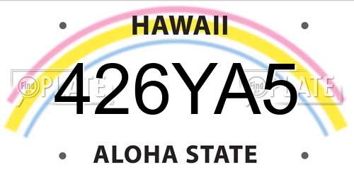 426YA5 Hawaii License Plate
