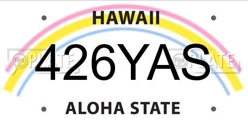 426YAS Hawaii License Plate