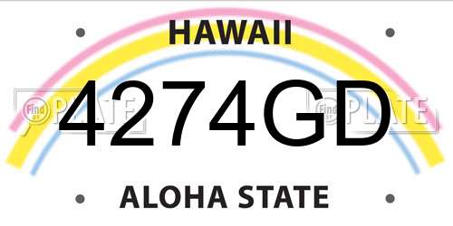 4274GD Hawaii License Plate
