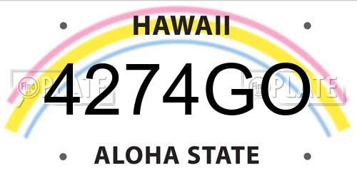 4274GO Hawaii License Plate
