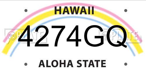 4274GQ Hawaii License Plate