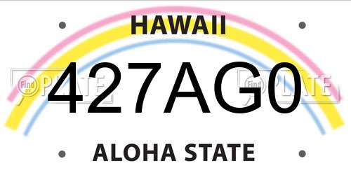 427AG0 Hawaii License Plate