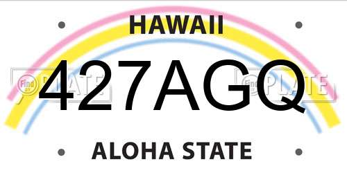 427AGQ Hawaii License Plate