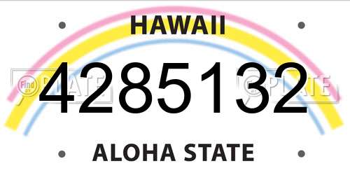 4285132 Hawaii License Plate