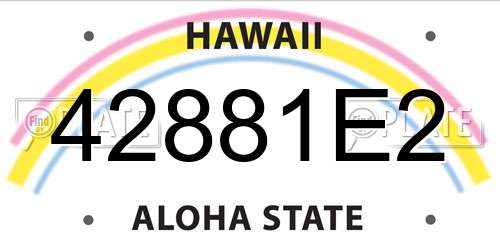 42881E2 Hawaii License Plate