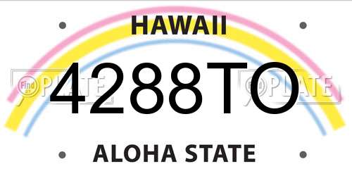 4288TO Hawaii License Plate