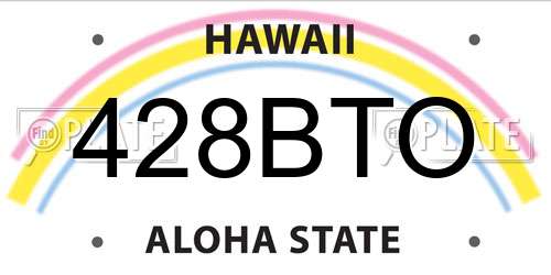428BTO Hawaii License Plate