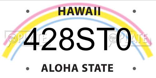 428ST0 Hawaii License Plate