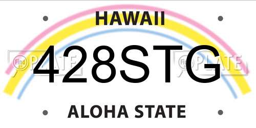 428STG Hawaii License Plate