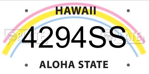 4294SS Hawaii License Plate
