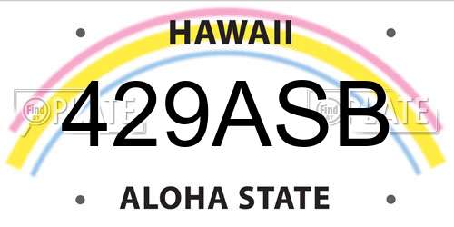429ASB Hawaii License Plate