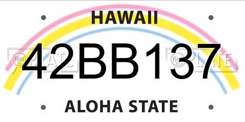42BB137 Hawaii License Plate