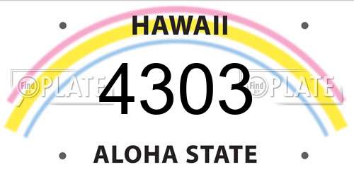 4303 Hawaii License Plate