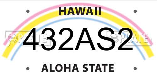 432AS2 Hawaii License Plate