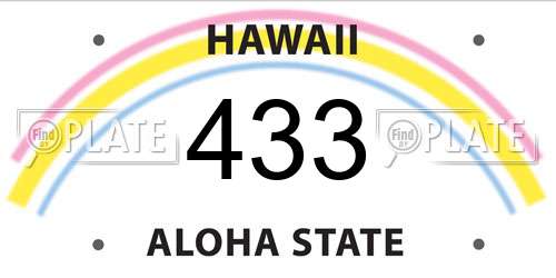 433 Hawaii License Plate