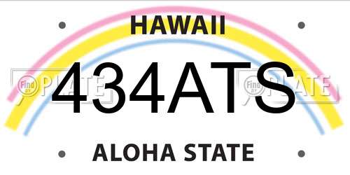 434ATS Hawaii License Plate