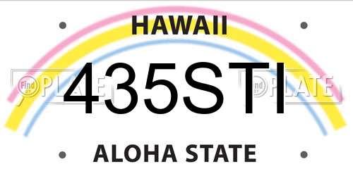 435STI Hawaii License Plate