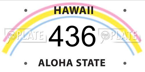 436 Hawaii License Plate