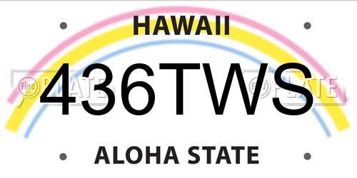 436TWS Hawaii License Plate