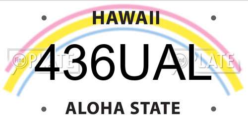 436UAL Hawaii License Plate