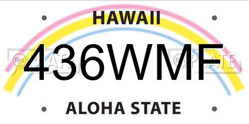 436WMF Hawaii License Plate