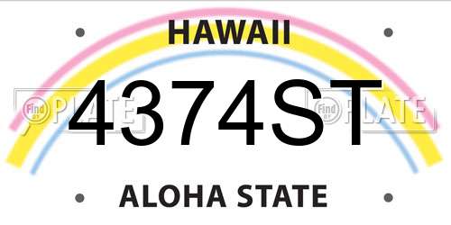 4374ST Hawaii License Plate